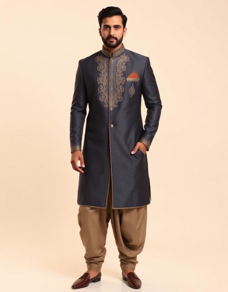Midnight Zardosi Sherwani